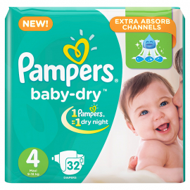 Pampers Baby Dry S4 9-18kg 32UN