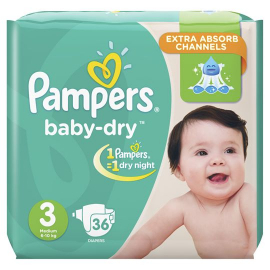 Pampers Baby Dry S3 6-10kg  36 UN